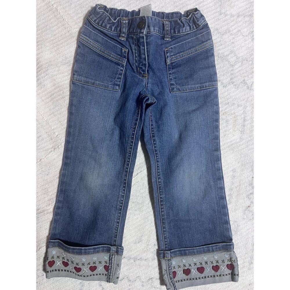 SOLD NOT AVAILABLE FOR SALE  APPLE EMBROIDERED JEANS Toddler GIRLS SZ 3T